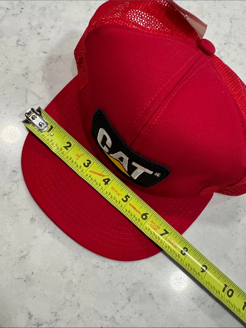 NWT Vintage CAT Caterpillar Tonkin Mesh Trucker Hat Cap Patch Snapback America